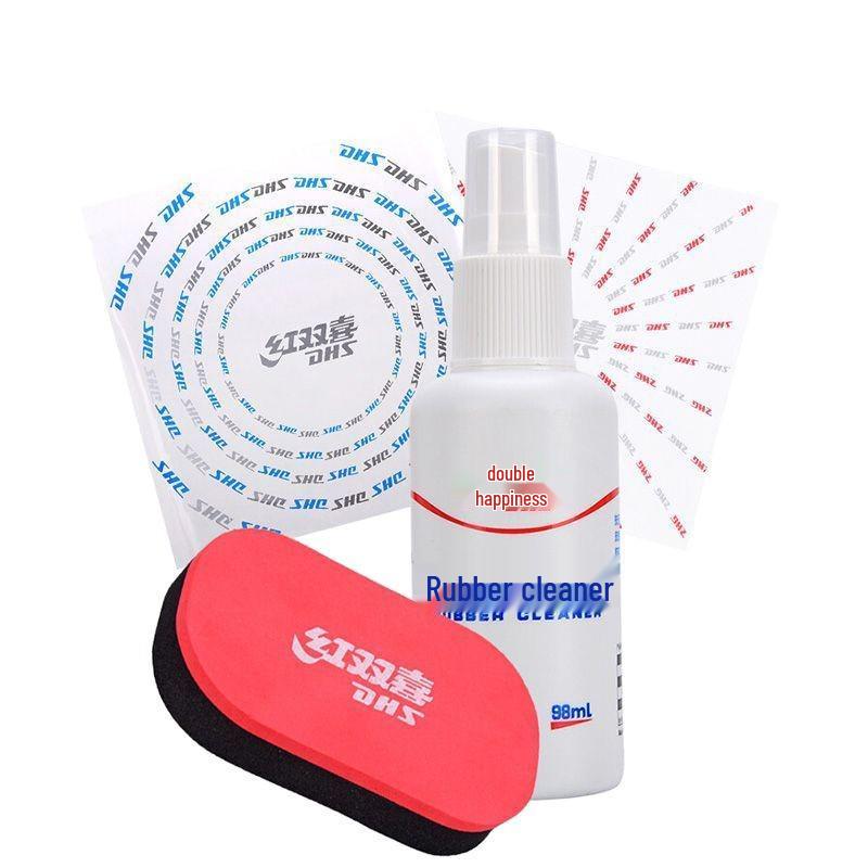 Double Happiness Table Tennis Racket Set: Rubber Cleaner, Blade & Edge Protector, Film Sponge, Sticky & Non-Sticky Options