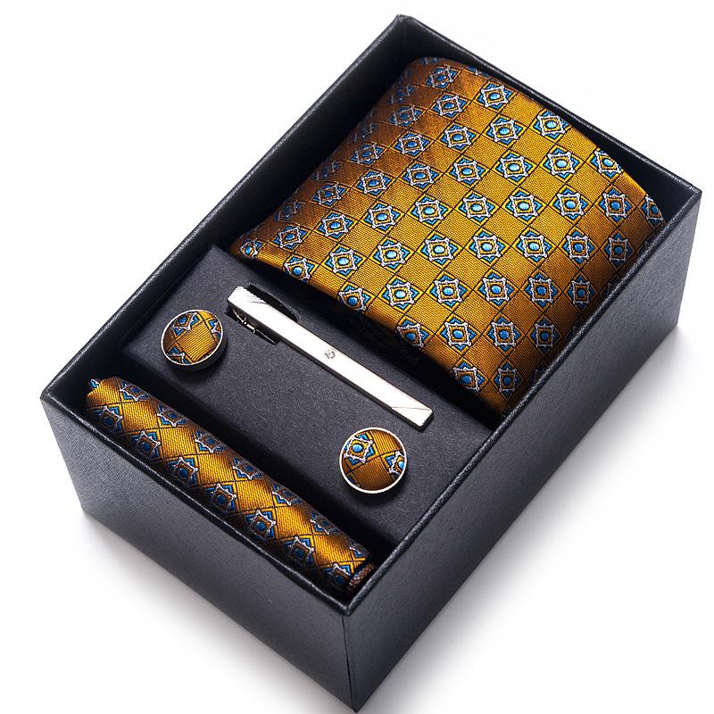 Cravatta Uomo Sposo Matrimonio Compleanno Regalo Per Ragazzi alla Moda Formale Casual Cravatta Asciugamano da Taschino Set Scatola Regalo