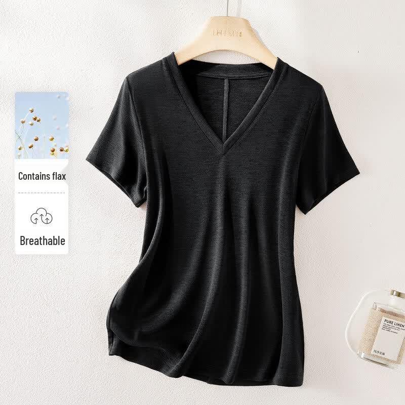 IHIMI Women s V-Neck Short Sleeve Breathable T-Shirt S