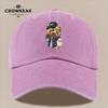 pc Vintage Trendy Baseball Teddy Bear Pattern Print Baseball Cap AllSeason Casual Apparel Accessory Black Papa Trucker Hat