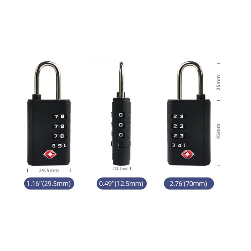Padlock 4 Digit Combination Lock TSA Cabinet Locker New Customs Password Lock  Travel