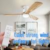 LED Ceiling Fan with Remote Control Modern Indoor Outdoor Wooden 3 Blades Fan Ceiling Fan for Home Patio Living Room Farmhouse