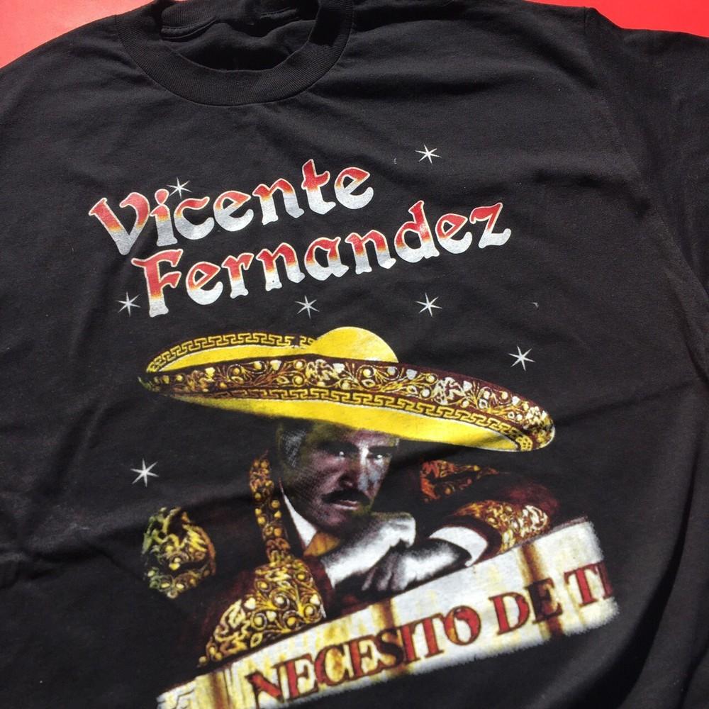 Vintage Vicente Fernandez T-Shirt Short Sleeve Black Men Unisex S-4XL 1H0076 Unisex T-Shirt M