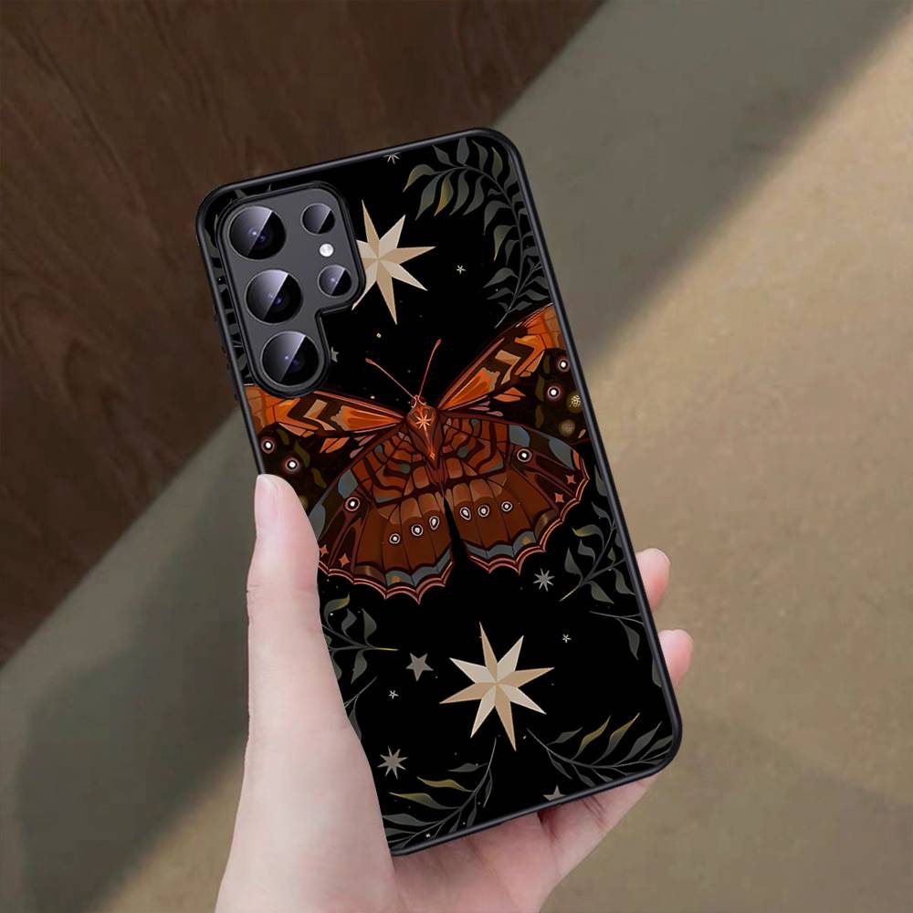 

Forest Magical Moth Thistle Phone Case For Samsung S 24 fe 25 Ultra plus 20 lite 21 30 22 23 24 22 Ultra 5G Fundas Samsung S24