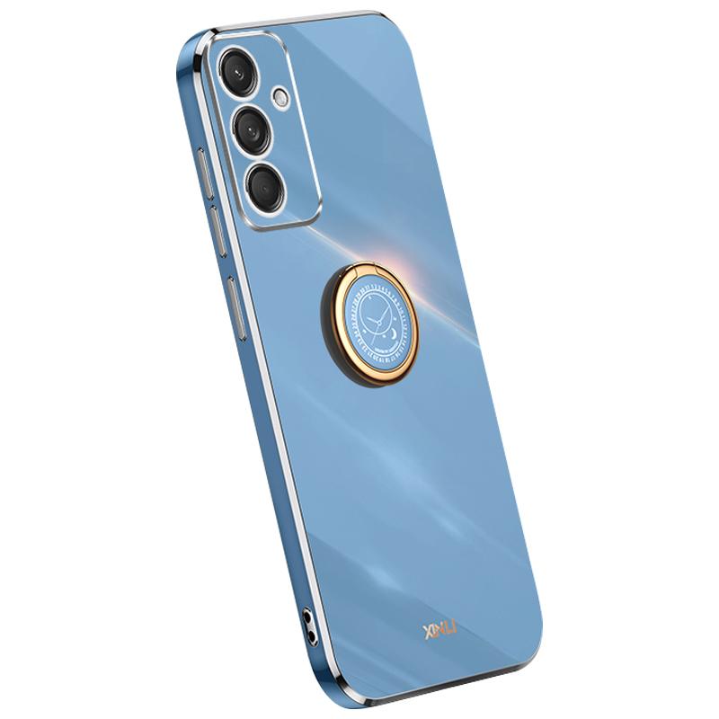 

XINLI For Samsung Galaxy M55 5G/C55 5G/F55 5G Case Ring Kickstand TPU Phone Cover Blue