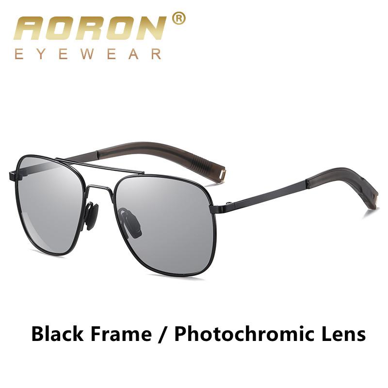 AORON Metal Frame Photochromic Polarized Sunglasses Anti Glare Colorful Driving Fishing Cycling Glasses UV400 Outdoor Accessories