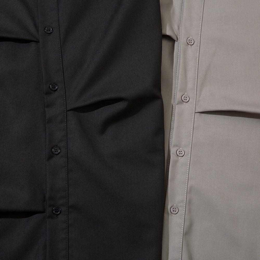 3D Pleated Solid Color Short Sleeved Shirt Top for Men's Summer Design, American Loose Collar Cardigan Shirt