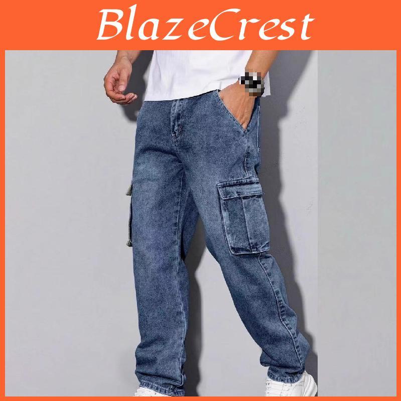 Hip Jeans Baggy Hop Men Jeans Multi Pockets Skateboard Jeans For Men Tactical Joggers Denim Pants Size