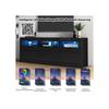 TV Stand - MUVOE - 160x35x60cm - Glossy - LED Lighting - 3 Open Compartments
