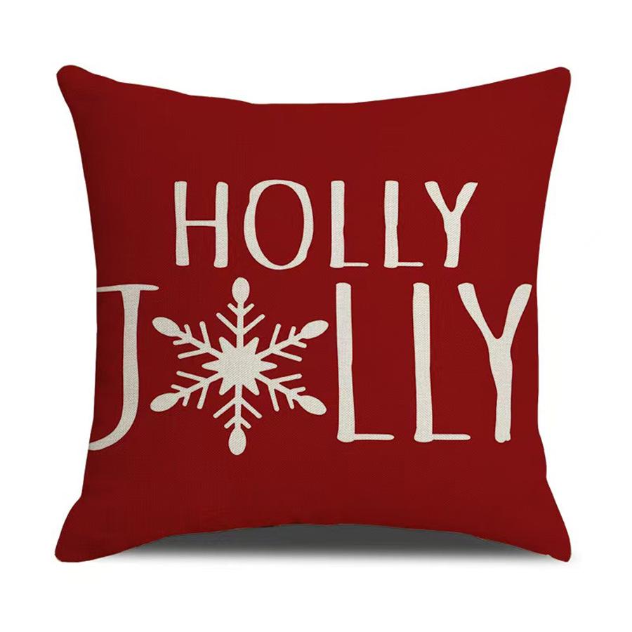 Christmas Santa Claus Print Pillow Cover - Festive Decor for Sofa or Bedroom