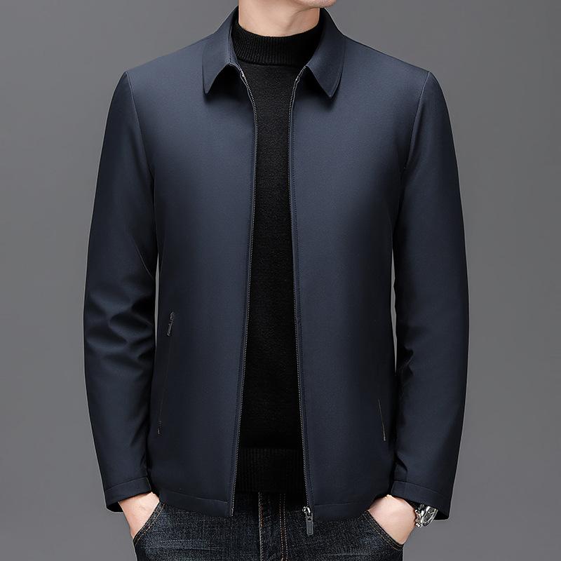 Autumn and winter trendy men's dad jackets, casual jackets, middle-aged and elderly men's cotton jackets and velvet jackets, trendy tops