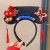 Velvet Bow Ancient Style Gege Headband Flower Hanfu Headwear Chinese Style Headwear  Children