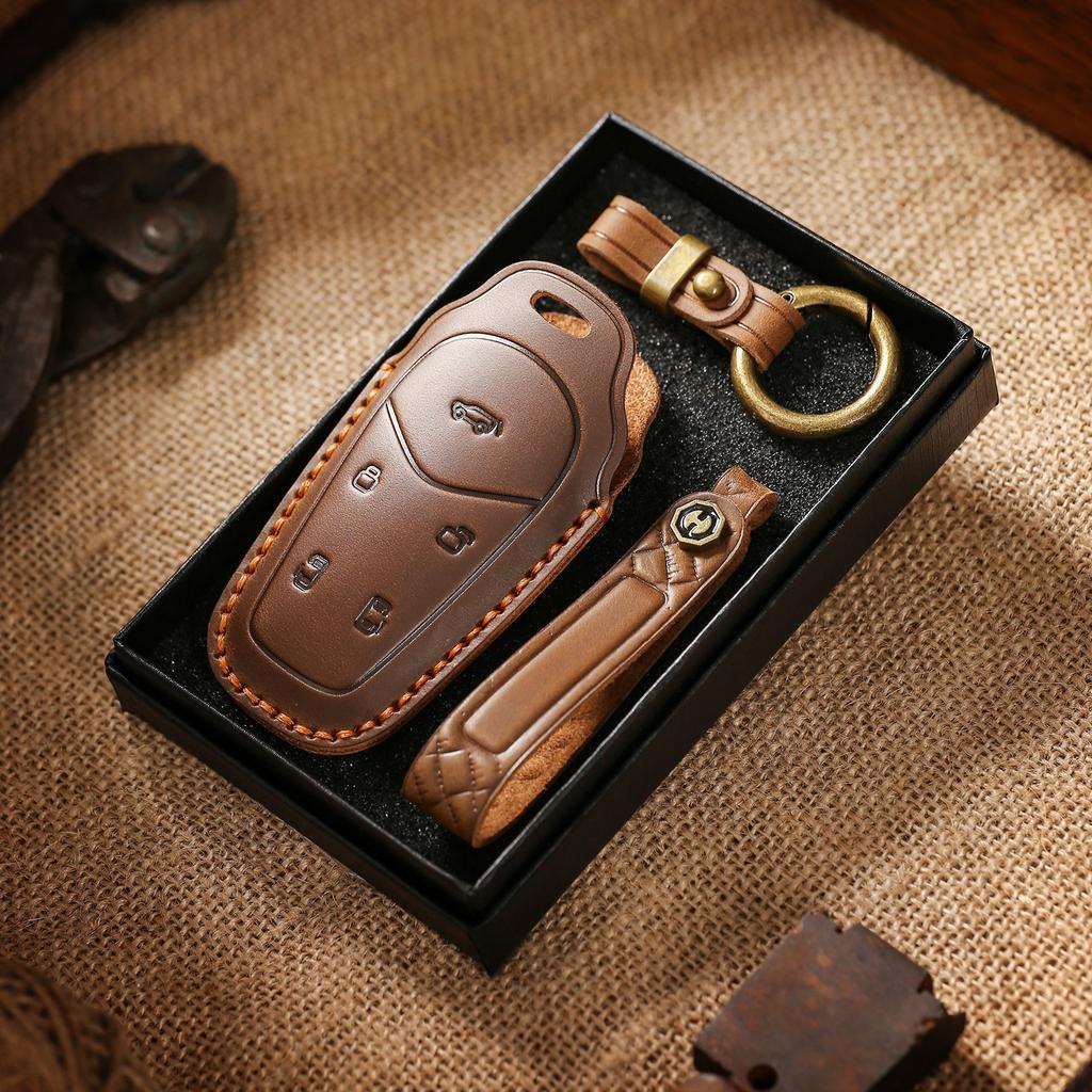 The Retro Key Cover Is Suitable For Lantu Car New Blueprint Dreamer Key Bag Buckle, Purely Handmade Leather Case Buckle.
