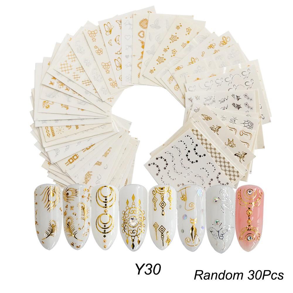 

30 шт., наклейки для ногтей, наклейки для ногтей, цветочное сердце, бабочка, изображение, наклейки для ногтей, маникюр