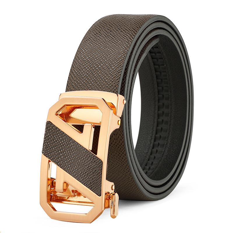 

Мужской ремень из натуральной кожи, автоматическая пряжка на выбор, воловья кожа, повседневный ремень для мужчин среднего и молодого возраста, модный деловой ремень, мужской 105cm