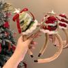 2025 Christmas Decoration Headband Hair Clip Christmas Atmosphere Butterfly Knot Christmas Hat Hair Clip For Women