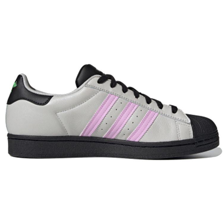 Adidas Superstar Grau Schwarz Lila Unisex Sneaker Grau-One Core-Black FY5822