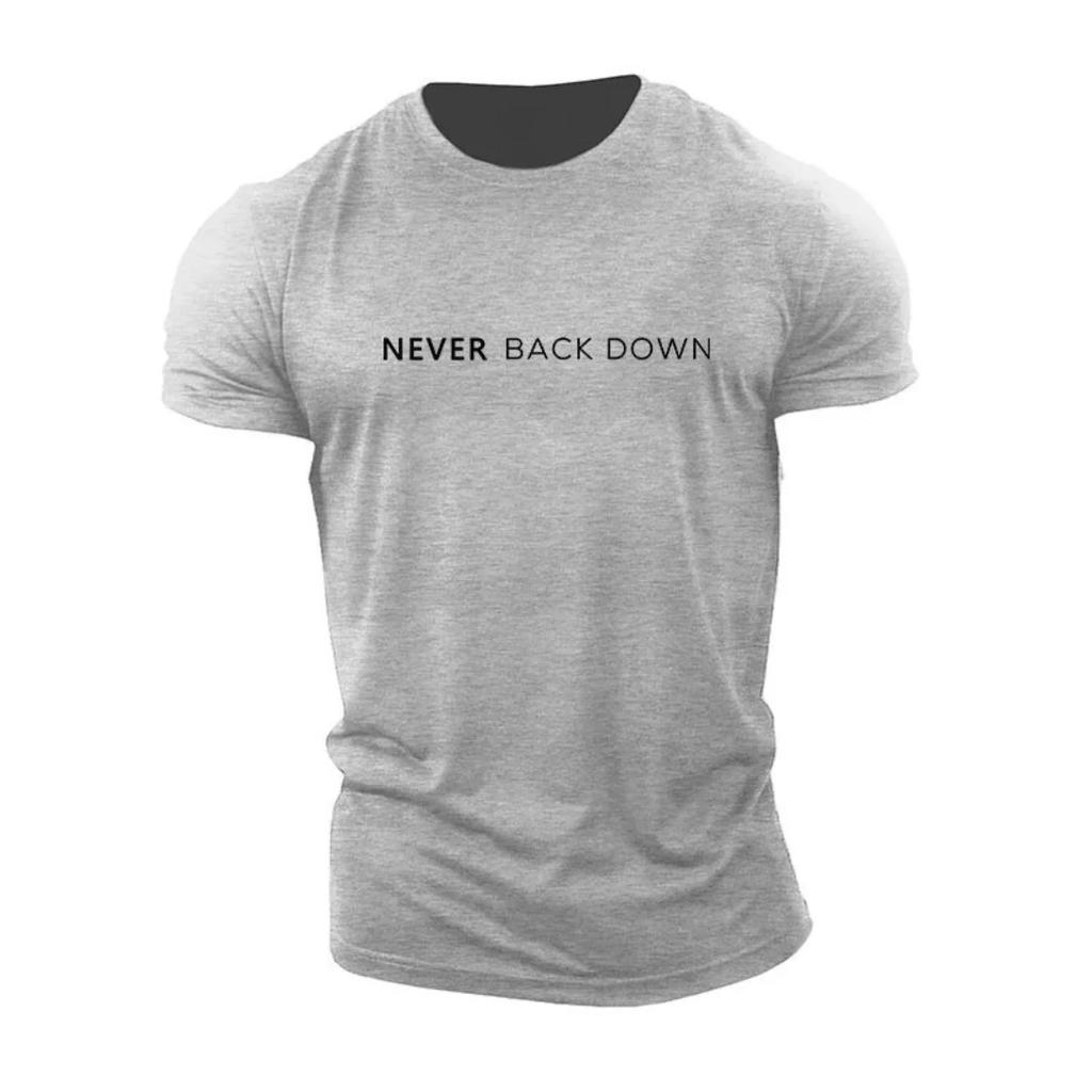 Never Back Down Graphic Printing Summer Luxury Brand Cotton Men's and Women's T-Shirts Short Sleeves Street Fashion Trend