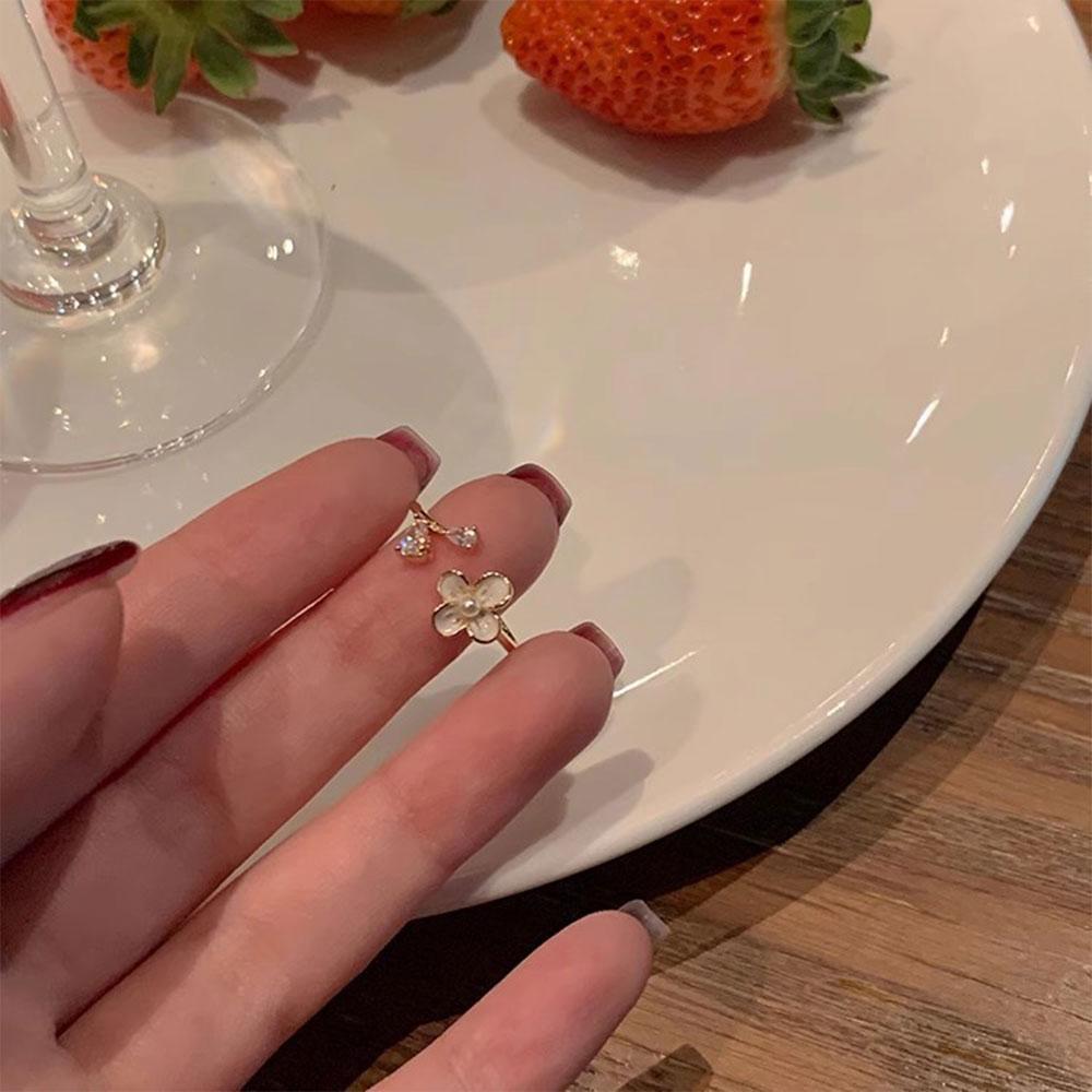 Classic Twist Chain Open Rings For Women Zircon Stainless Steel Geometric Twist Wrapped Couple Ring Wedding Aesthetic