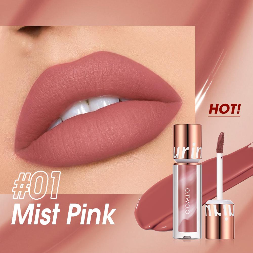 

O.TWO.O Lipstick Lip Gloss Makeup 24hrs Waterproof Velvet Non-stick Cup Nude Lip Tint Matte Long Lasting Liquid Lipstick