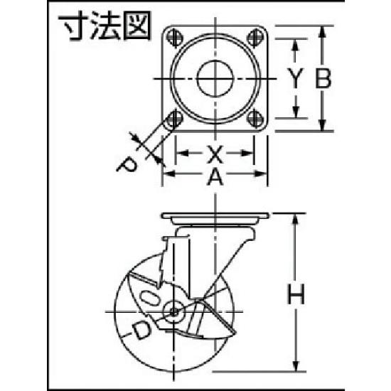 TRUSCO Pressed Silent Caster with Swivel Stopper, 125, TXUJB-125