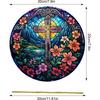 Yafuidil Acrylic Hanging - 1Pcs Wreath Cross Theme Round Stained Acrylic Hanging Ornament Window Hanging for Indoor Outdoor Decor, Garden Decoration