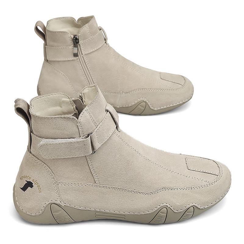 Hot-selling large-size high-top Martin boots in autumn and winter, a piece of men's casual pigskin zipper men's shoes