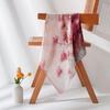 Elegant Pink Rose Mulberry Silk Scarf - Luxury Gift for Mom: Light, Decorative Neckerchief Snood