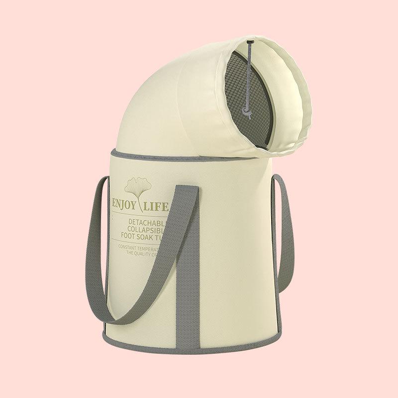 "Portable Folding Foot Bath Basin for Adults - Insulated and Over-Knee Design"