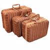 Cesti in PP Rattan Retrò Cesto da Picnic per Conservazione Valigia in Rattan con Manico Scatola Regalo Cesto Intrecciato per Cosmetici Organizzazione Conservazione