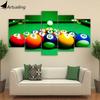 HD-gedrucktes 5-teiliges Leinwand-Kunstwerk, Billard-Gemälde, gerahmt, modular, für den Innenbereich, Sport-Wandbilder, Raumdekoration