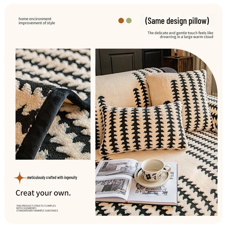 2025 Winter Plüsch Shu Baumwolle Samt Rutschfestes Sofakissen Set