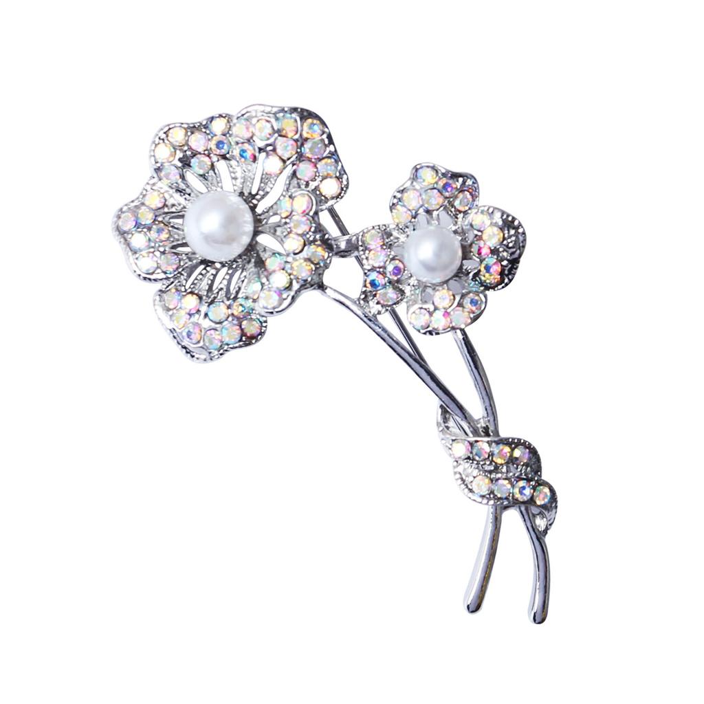 Korean niche flower brooch femininity light luxury pin silk scarf buckle fashion jewelry spot
