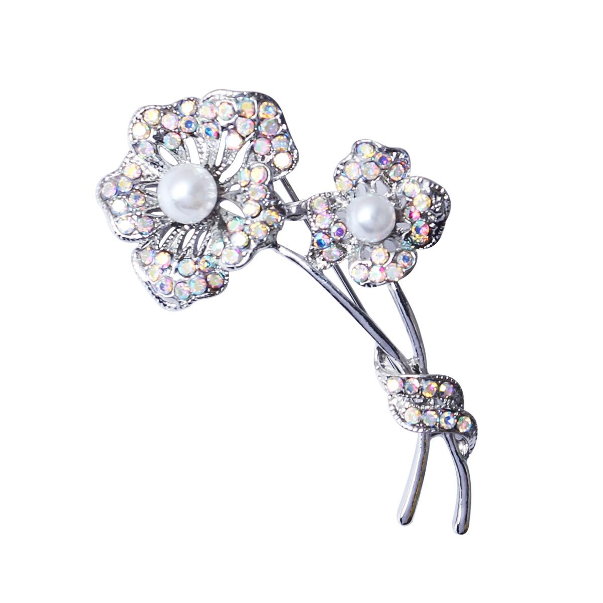 Korean niche flower brooch femininity light luxury pin silk scarf buckle fashion jewelry spot