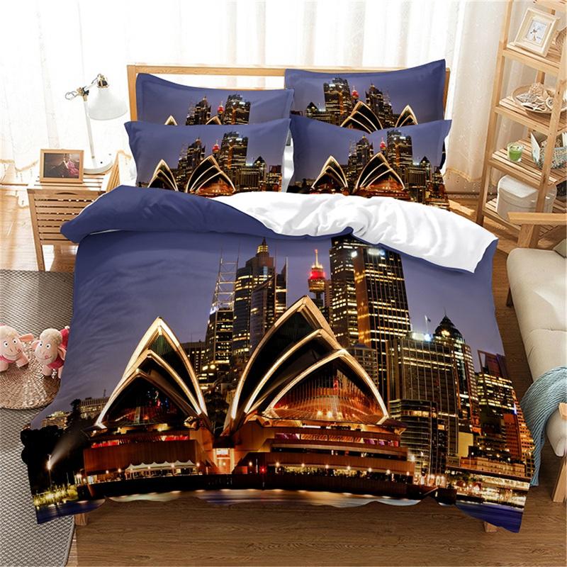 City, Roller Coaster Bed Ensemble Luxury Bedspread Cover Collection 3d Bedding Bed Linen Queen Size Size Bed Ensemble Fashion Design Bed Ensemble
