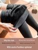 Women's Plus Size Fleece-Lined Ribbed Cotton Footed Tights - Vertical Stripe, Warm Spring/Summer Leggings