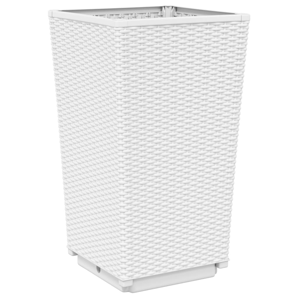 Vidaxl Garden Planters, 2 Pcs, White, 32.5X32.5X57, Pp