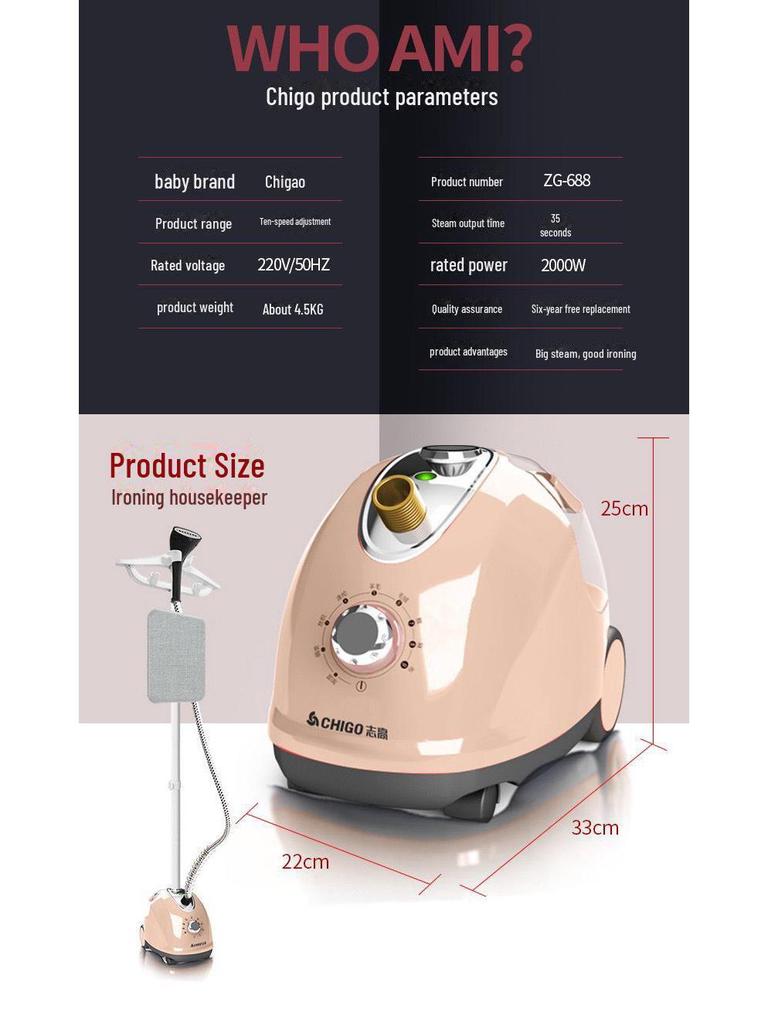 Chigo Handheld Vertical Steam Iron for Clothes