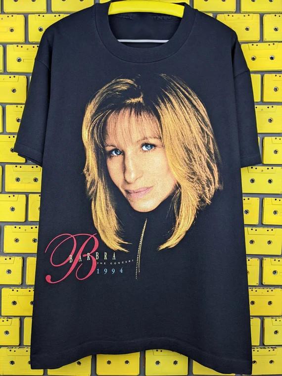 Vintage 1994 Barbra Streisand Tour Cotton Black All Size T-Shirt Unisex T-Shirt
