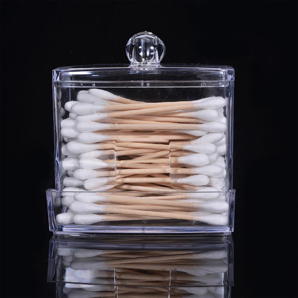 Acrylic Cotton Swabs Storage Holder Box Portable Transparent Makeup Cotton Pad Cosmetic Container Jewelry Organizer Case#ww