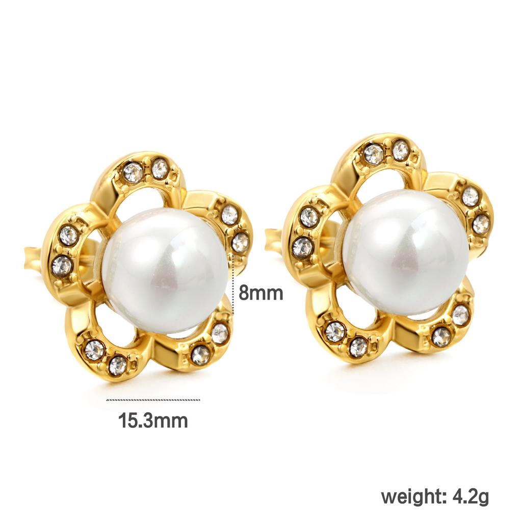 Elegant Baroque White Pearl Earrings Fashionable High-End Pearl Jewelry