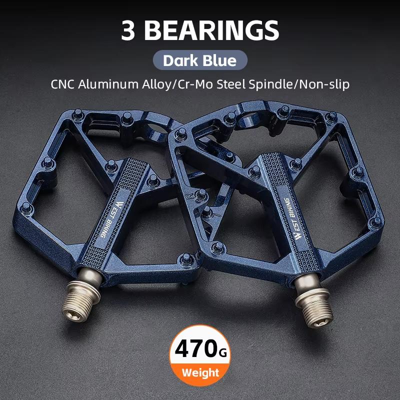 WEST BIKING Aluminum Alloy Bicycle Pedals Double DU Bearing 3 Perrin Chromium-molybdenum Steel Shafts MTB Road Bike Accessories