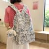 Trendy Cartoon Print Student Backpack: Lightweight, Stylish & Spacious