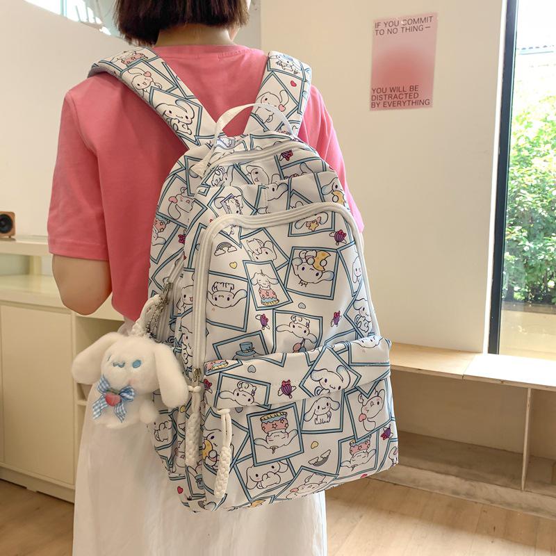 Trendy Cartoon Print Student Backpack: Lightweight, Stylish & Spacious