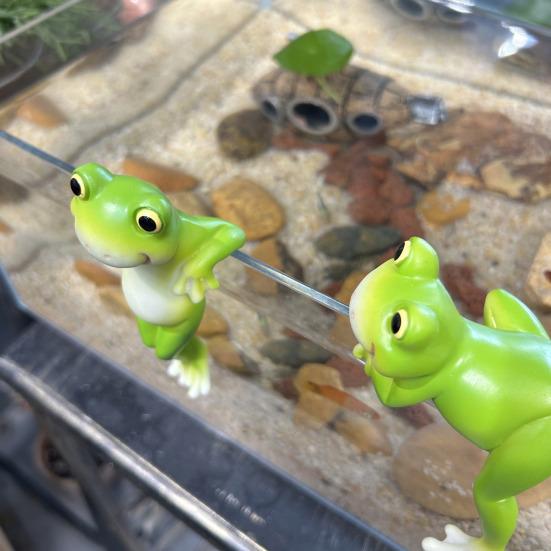 2Pcs Flowerpot Hugger Frog Figurines Miniature Frog Statue Plant Decorations Flower Pot Edge Hanging