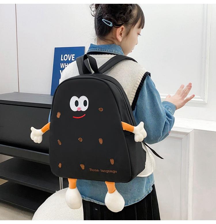 Biscuit Backpack Female Japanese Ins Wind Soft Cute Cartoon Cute Canvas Backpack Girl Student School Bag