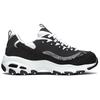 Skechers DLites 1.0 Tissu Mesh Classique Polyvalent Amortissant Durable Respirant Basse Coupe Chaussures Décontractées Baskets Femme Noir 13090-BKW