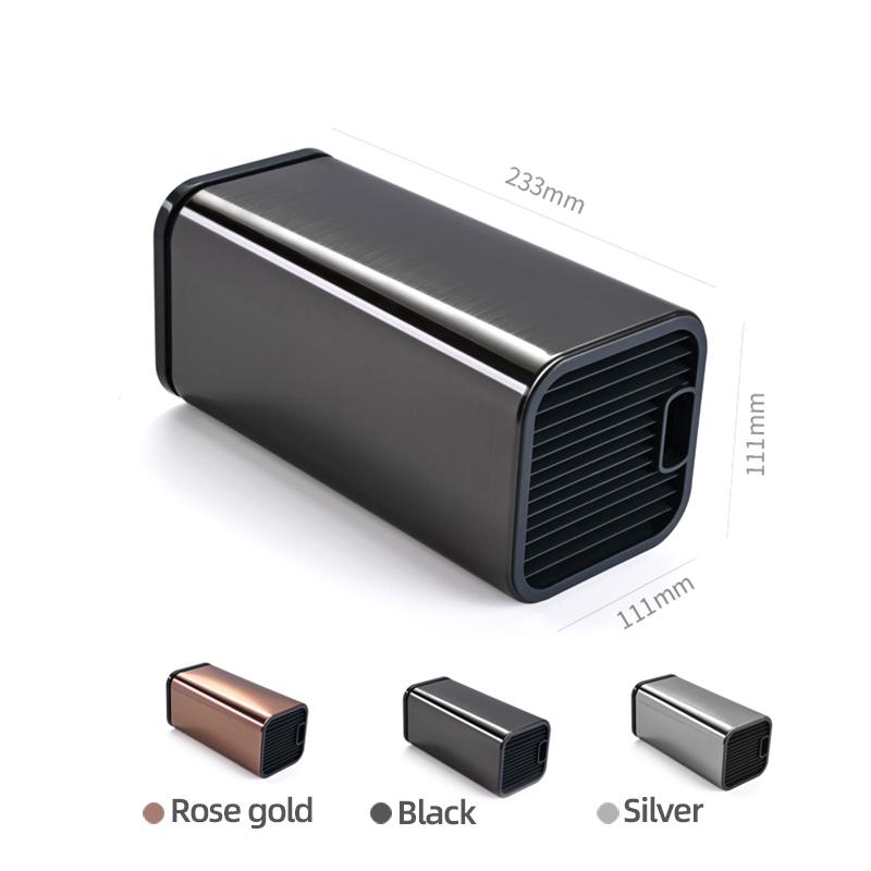 Univerzální blok na nože, držák nožů na kuchyňskou linku, nerezová ocel moderní obdélníkový design s drážkami pro nůžky