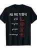 Math Equation Love Graphic T-shirt All You Need Is Love Nerdy Science Couple Cotton Unisex Tee