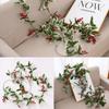 Garland Red Berry For Christmas Decoration Easter Decorations Artificial Leaf Holly Leaf Leaf Vine